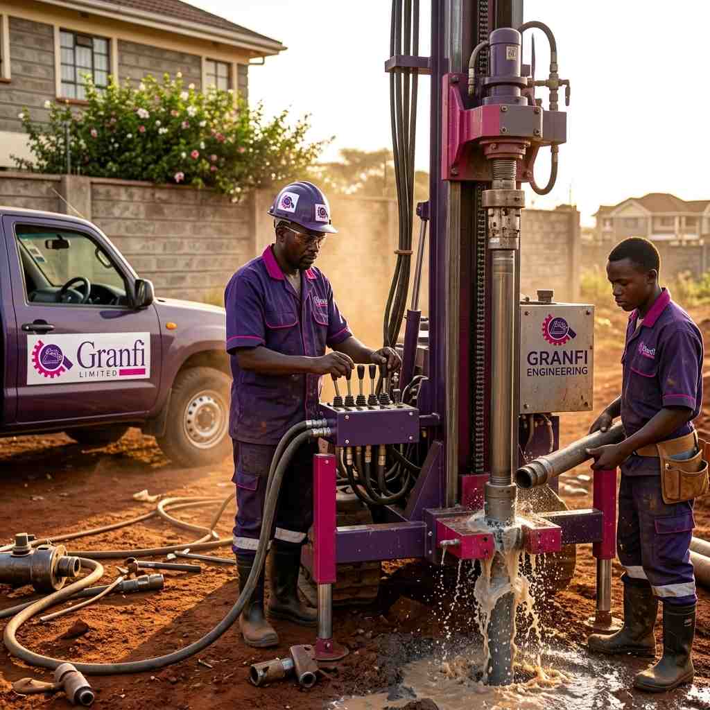 GRANFI drilling rig at golden hour